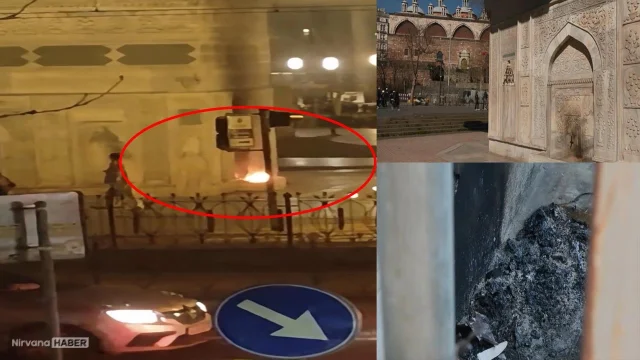 3 asırlık çeşmeyi küle çevirdi! Görüntüler ortaya çıktı