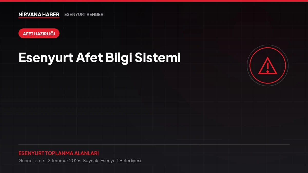 Esenyurt Afet Bilgi Sistemi: Deprem Toplanma Alanınızı Bugün Öğrenin