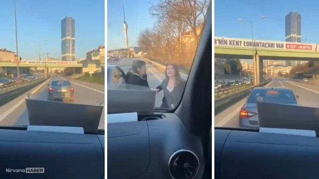 Ümraniye'de yol verme kavgası! Minibüse saldırdı