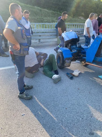 Bartın'da feci kaza! Köprü Korkuluklarına çarpan patpat devrildi