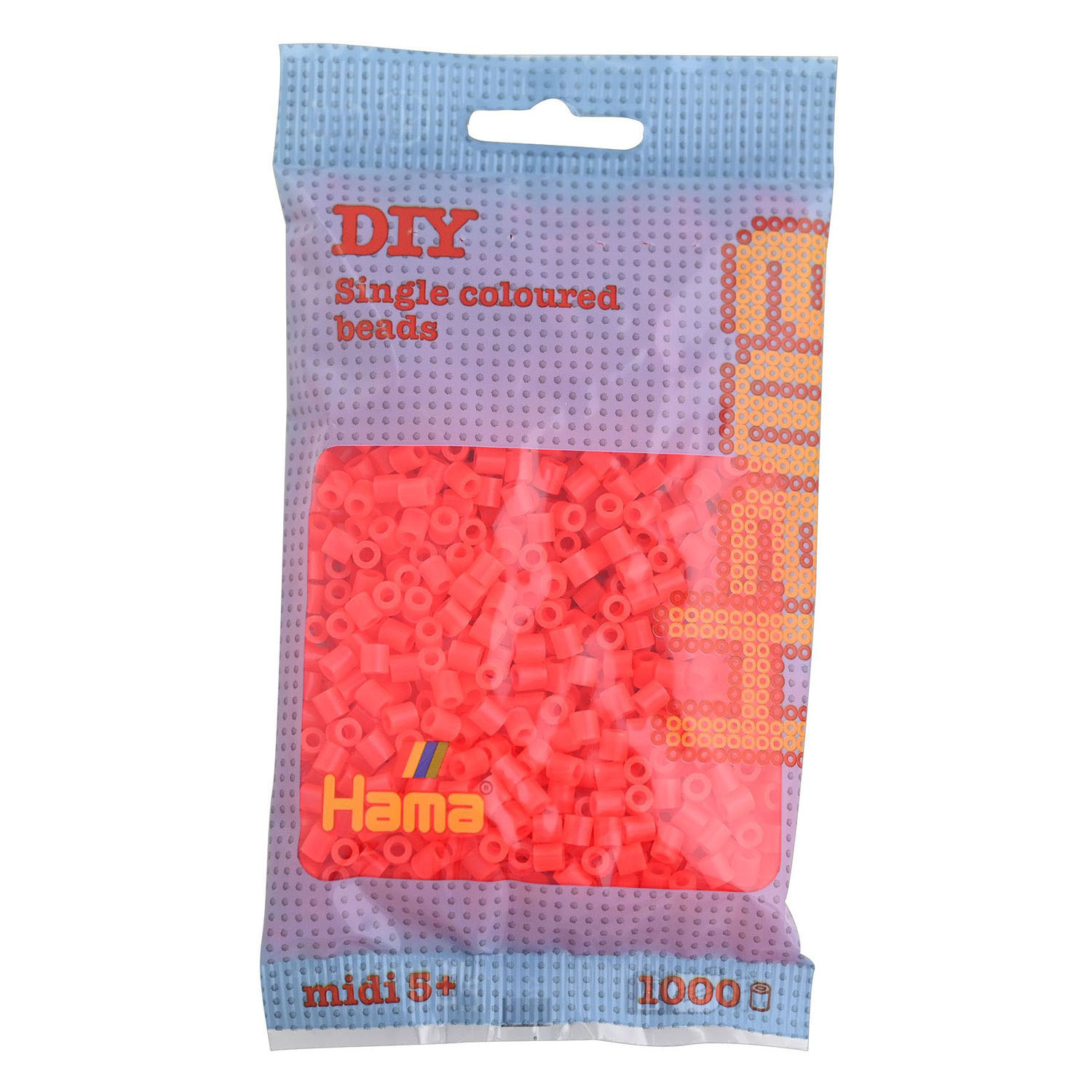 Hama Midi Strijkkralen - Rood Neon (035), 1000st.