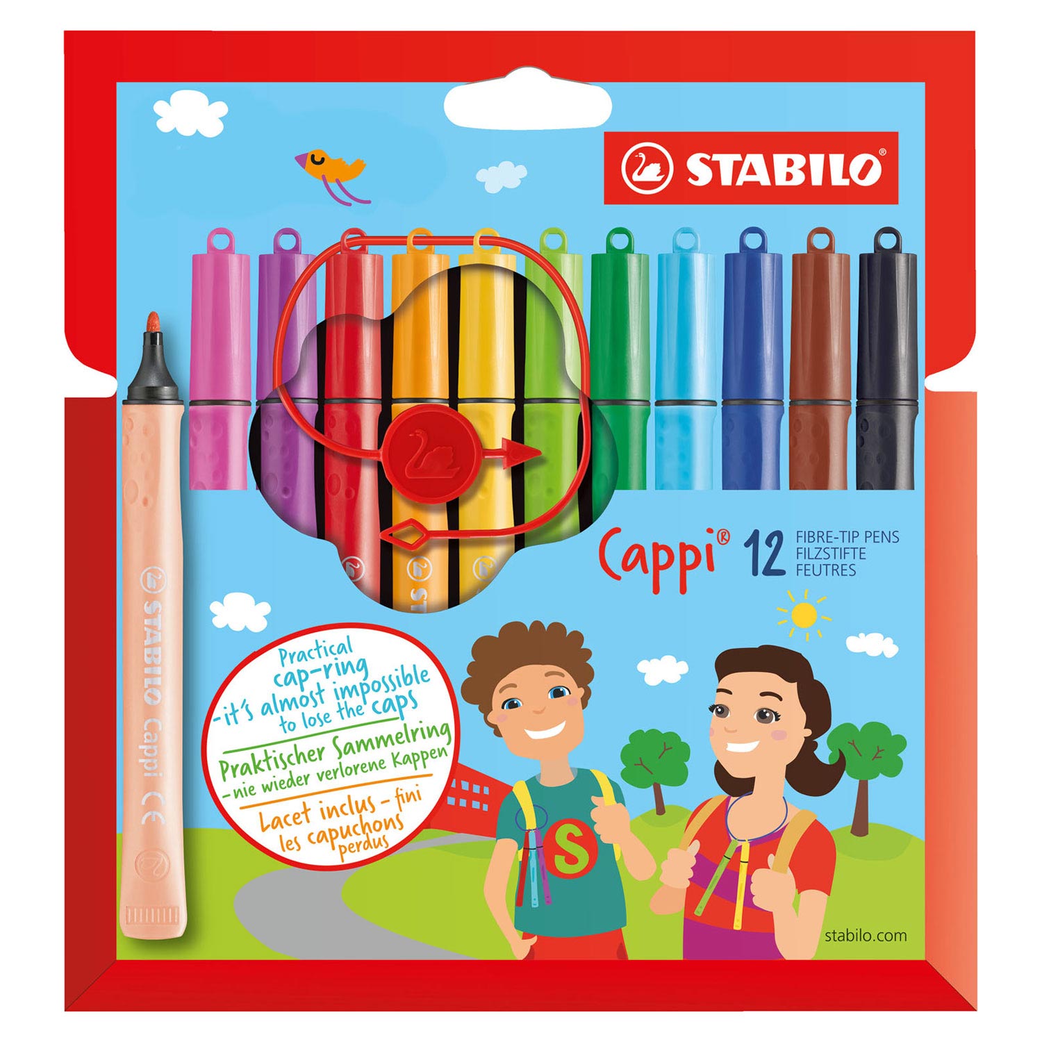 STABILO Cappi - Viltstift - Set Met 12 Stuks