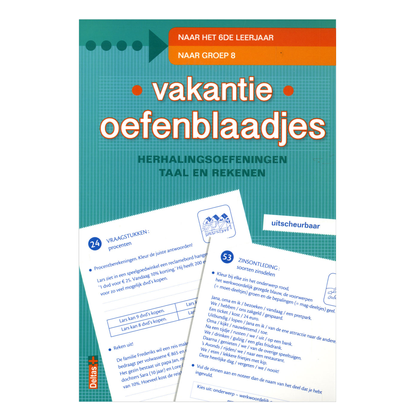 Vakantie oefenblaadjes "naar groep 8"