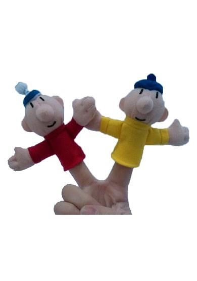 Buurman & Buurman - Pluche Vingerpop Geel 7Cm