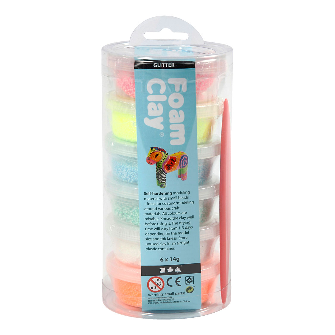 Foam Clay Creotime Glitter: 6x14 Gram (78812)