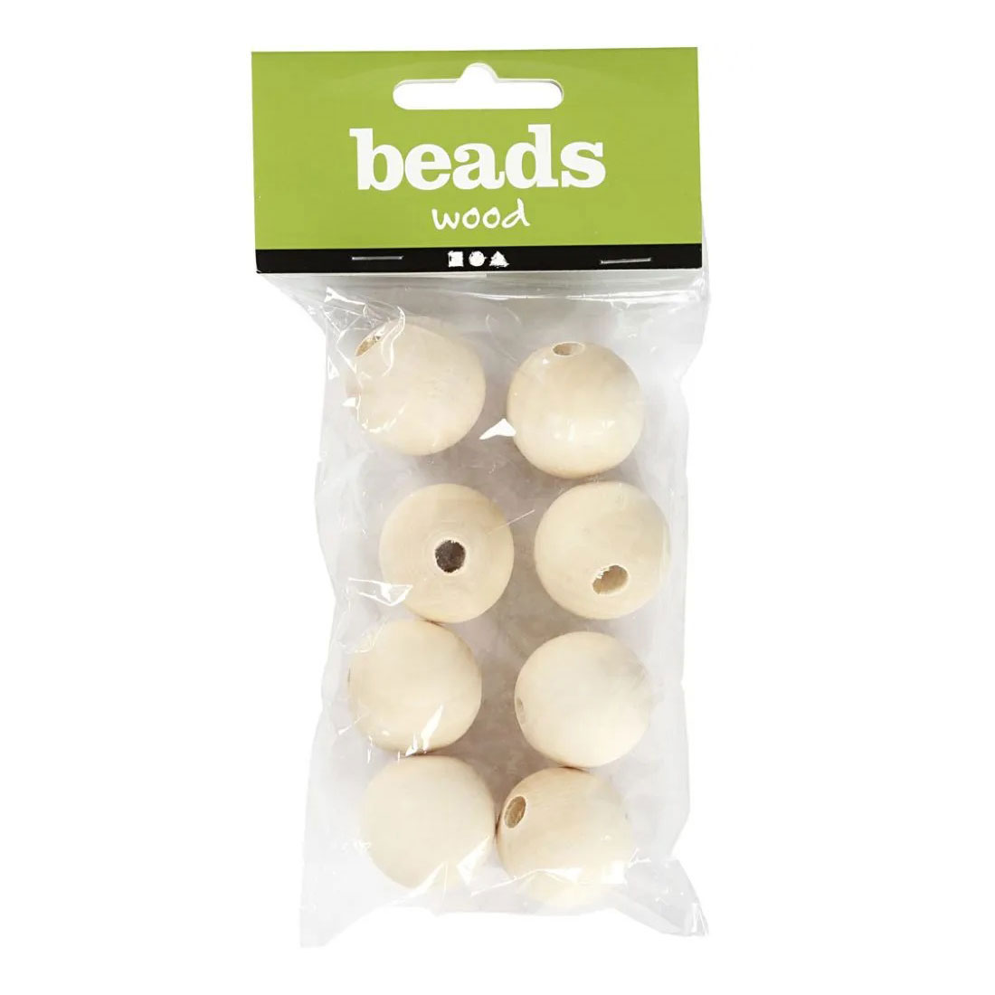 Holzperlen, D: 25 Mm, Lochgr??e 4,5 Mm, 8 Stck., China Berry