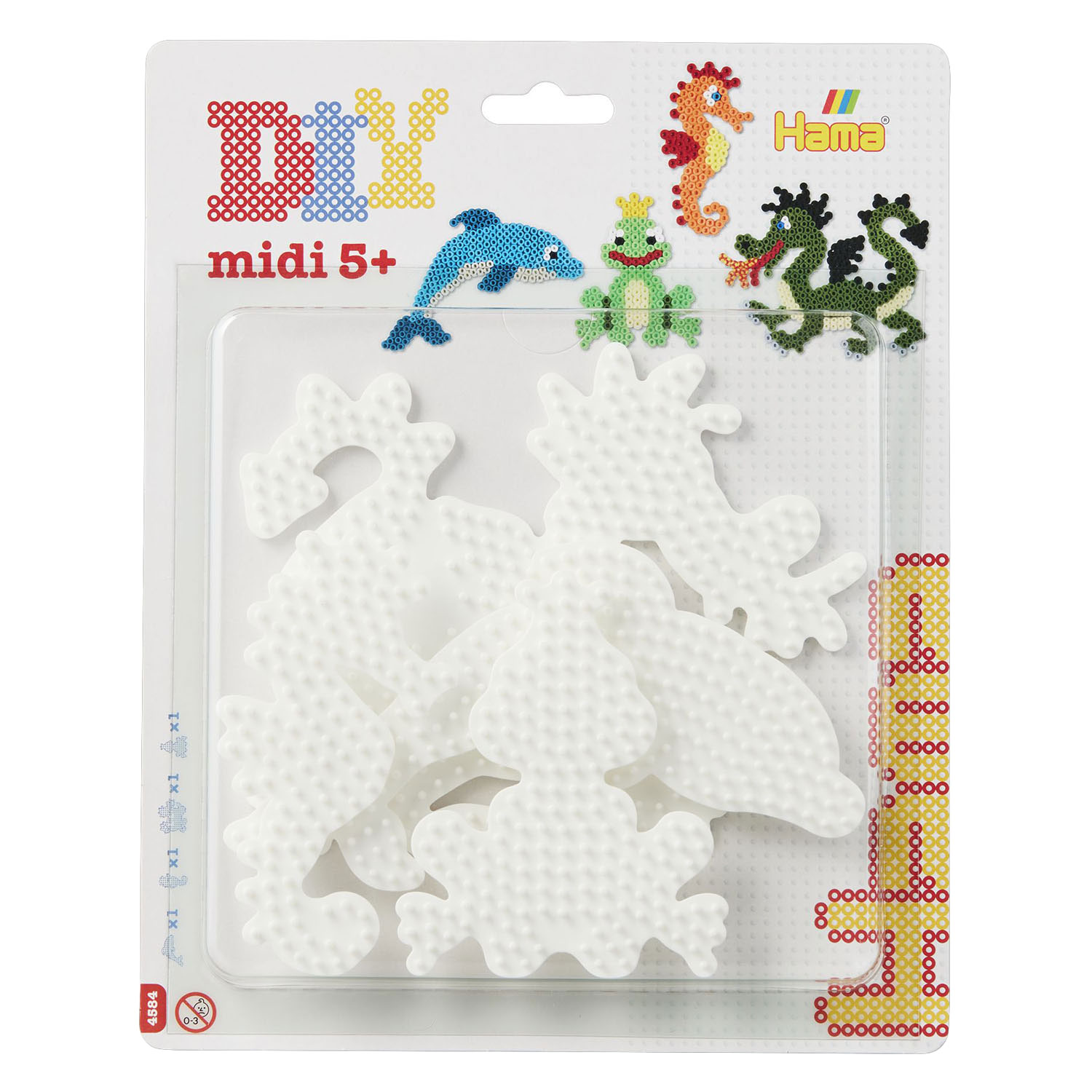 Hama Midi Strijkkralenbordjes - Dieren, 4st.