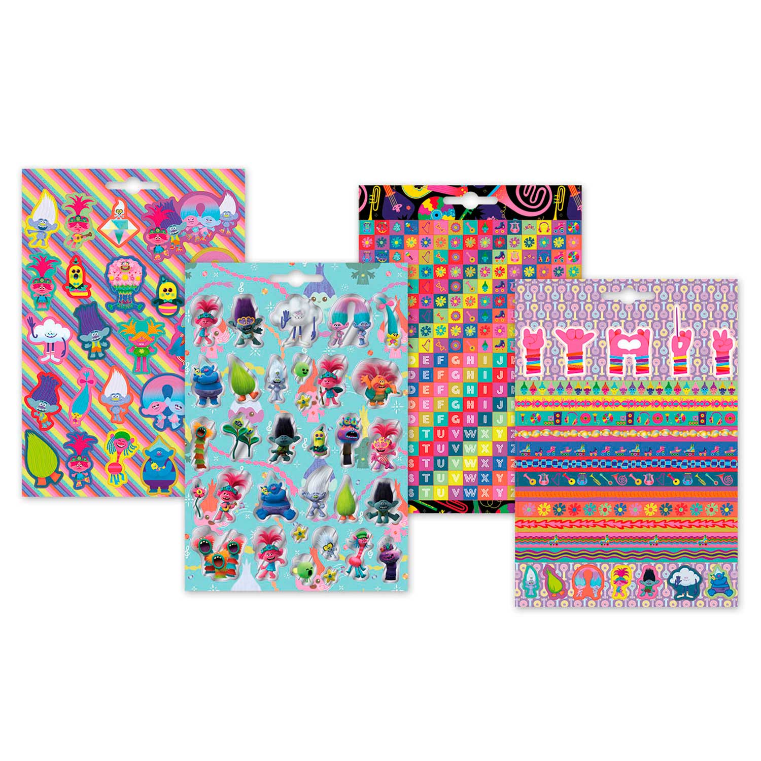 Totum Trolls - Stickervellen, 4st.