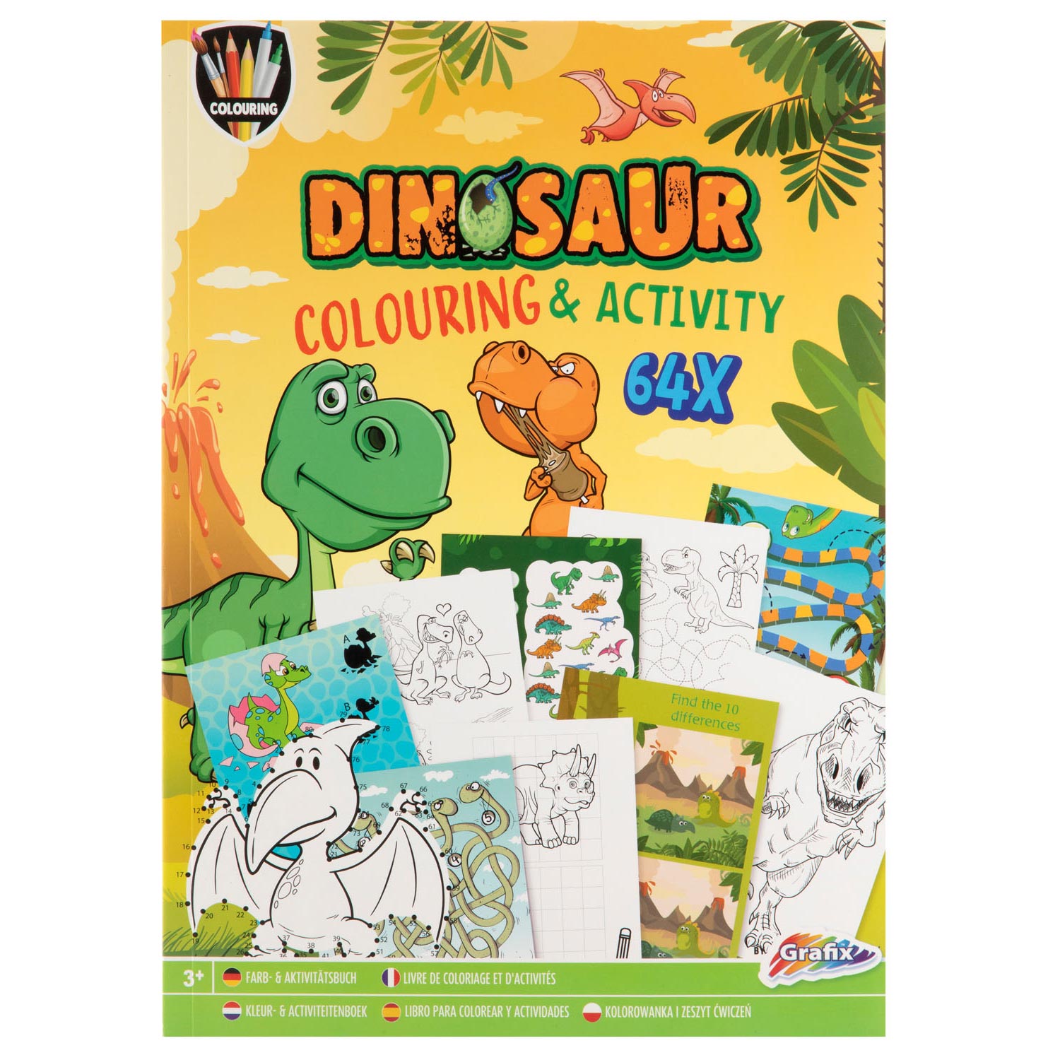 Creative Craft Group - Kleur- en Activiteitenboek Dino, 64pag.