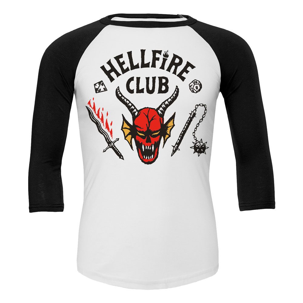 Stranger Things: Hellfire Club Crest White (baseball Shirt Unisex Tg. 2xl)
