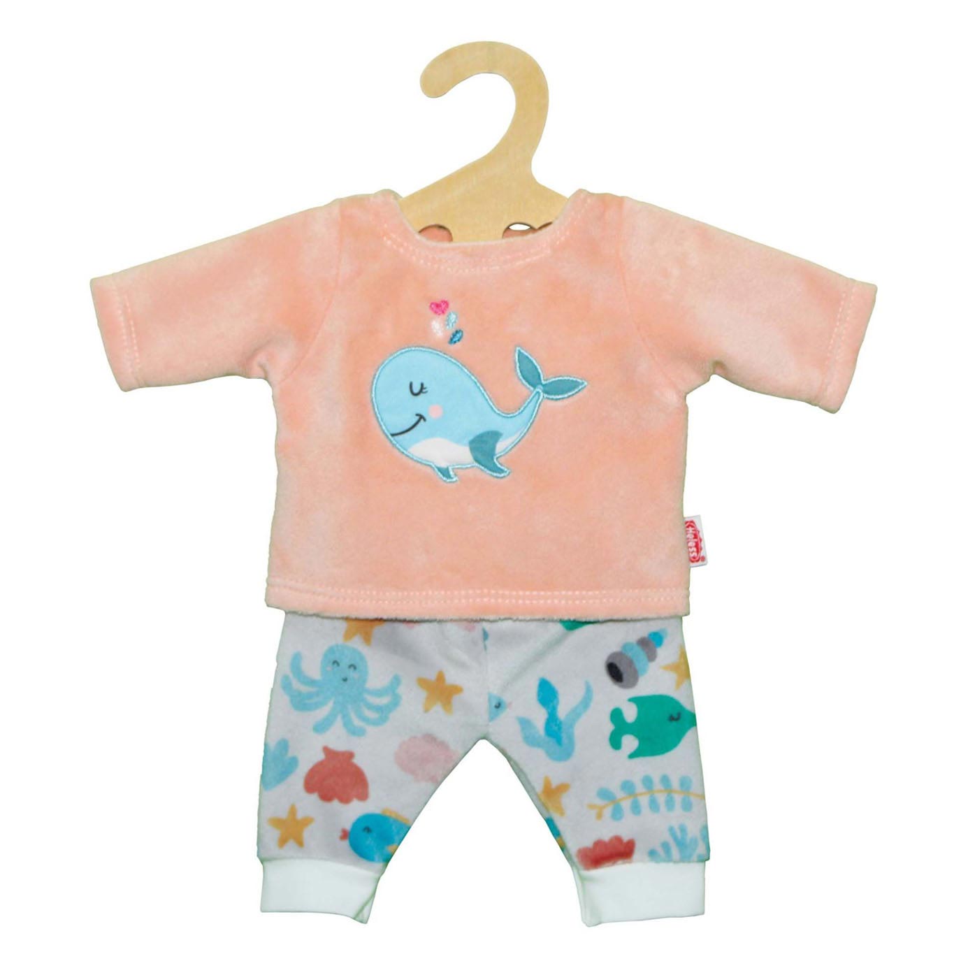 Heless - Poppen Fluffy Pyjama Roze Walvis, 28-35 cm