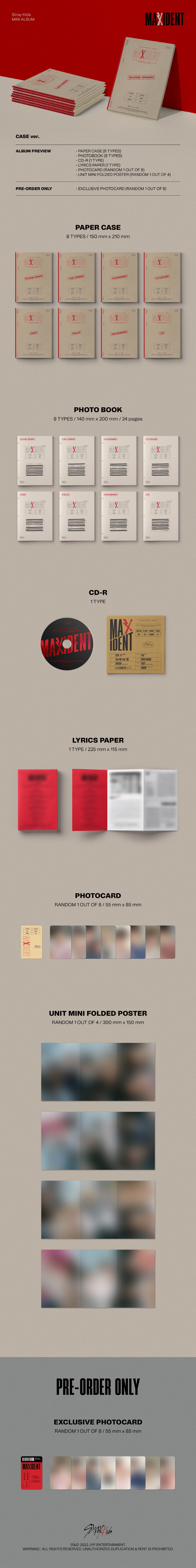 STRAY KIDS MINI ALBUM MAXIDENT (CASE VER.)