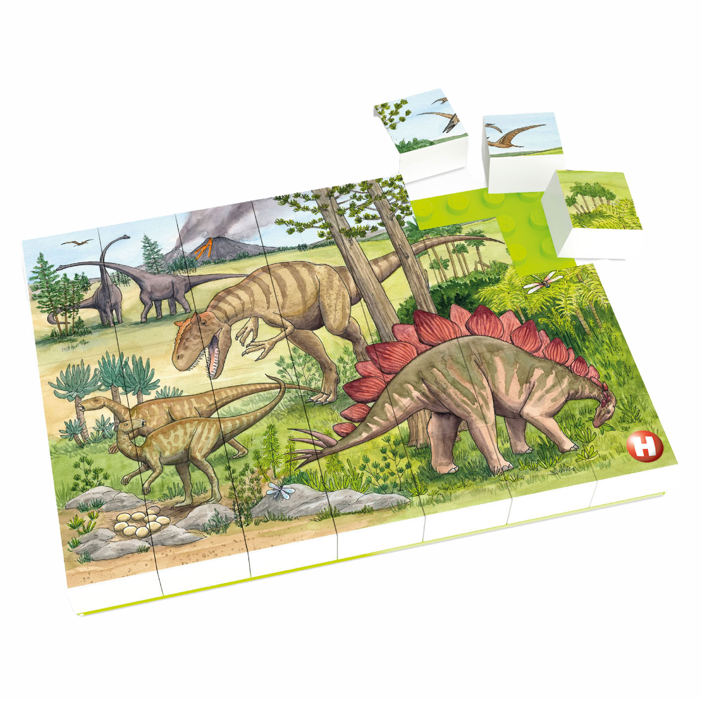 Hubelino Blokpuzzel Dinosaurus Wereld - 35st.