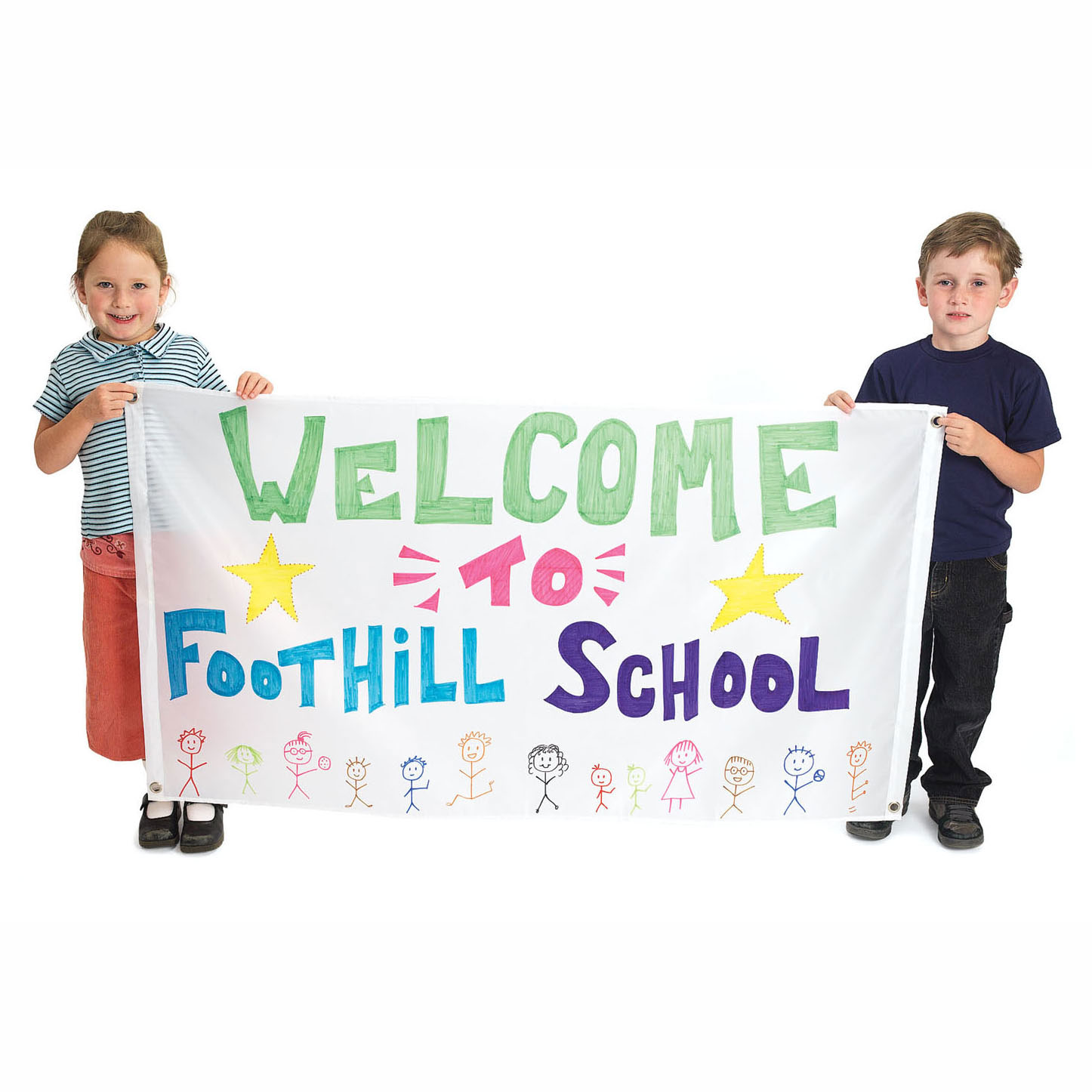 Colorations - Colorations - Versier je eigen Nylon Banner Groot Wit , Set