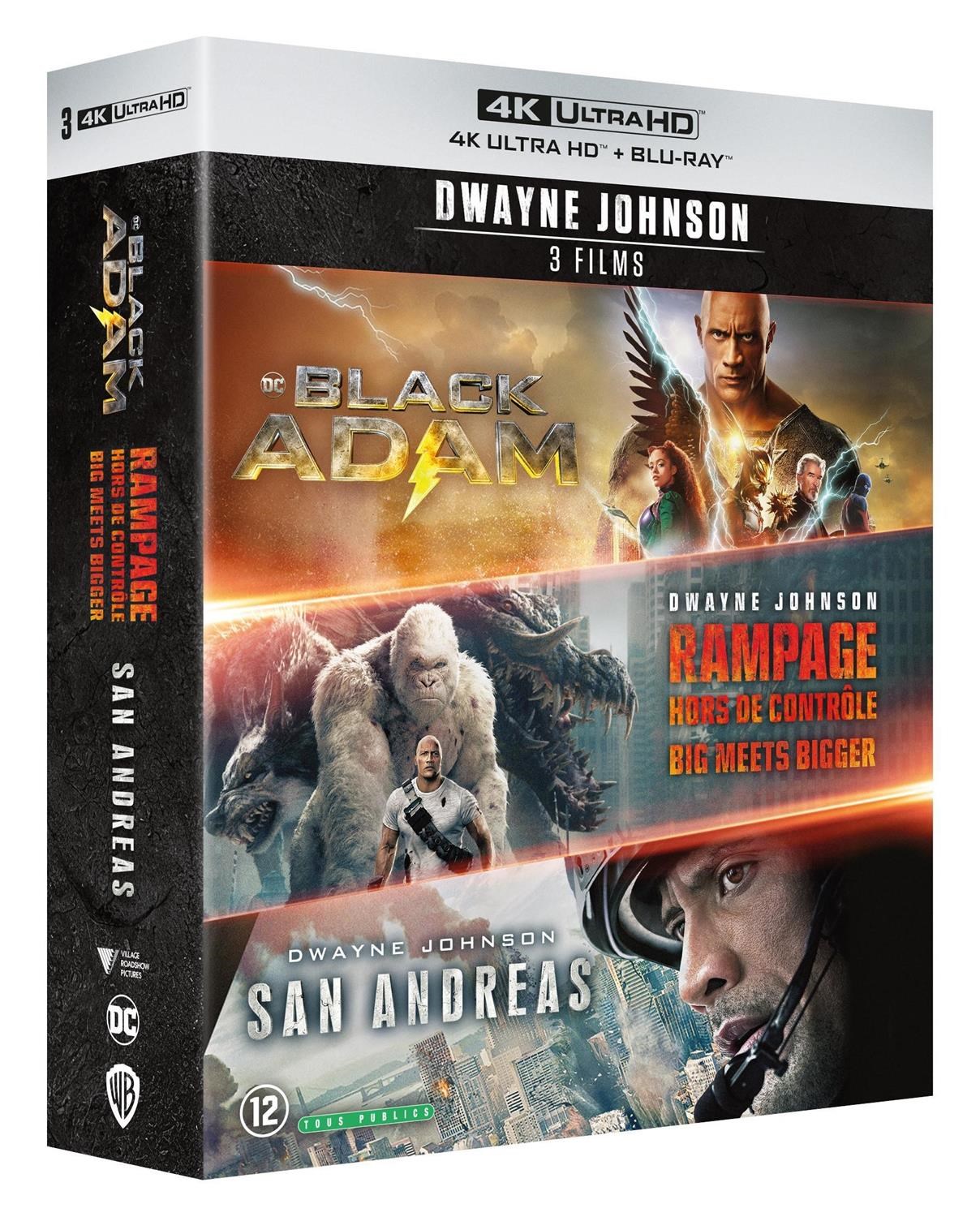 Black Adam + Rampage - Big Meets Bigger + San Andreas (4K Ultra HD Blu-ray)