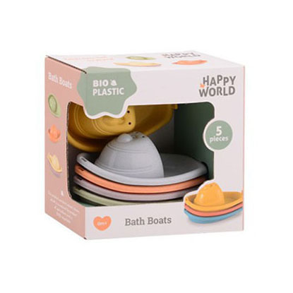 Happy World bio plastic bad bootjes in doos, 5 stuks