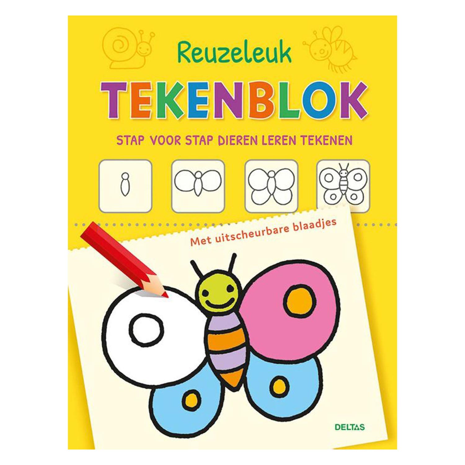 Reuzeleuk Tekenblok Stap voor Stap Dieren Leren Tekenen