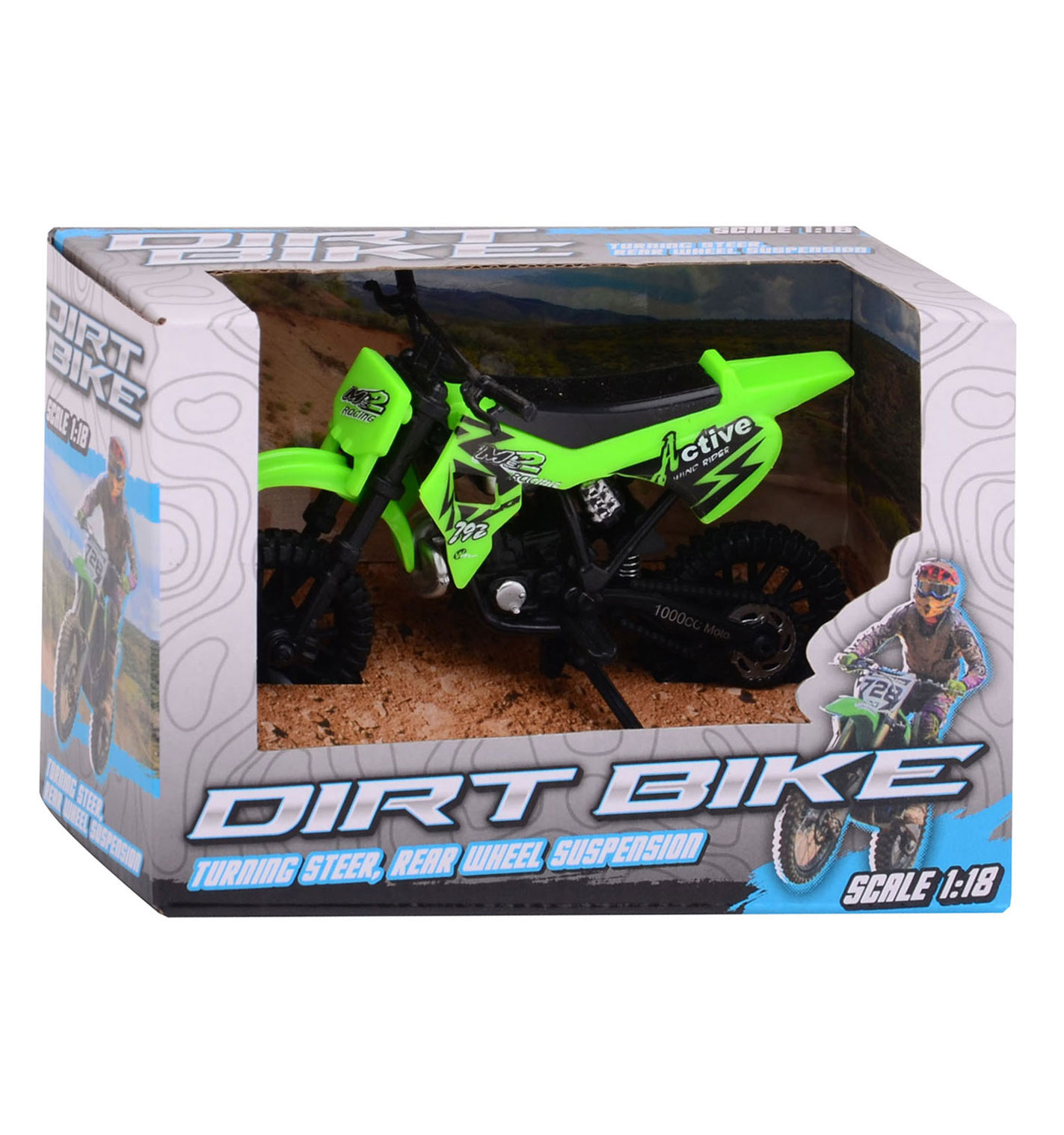 Dirtbike Motor, 12 cm in doos, 3 assorti