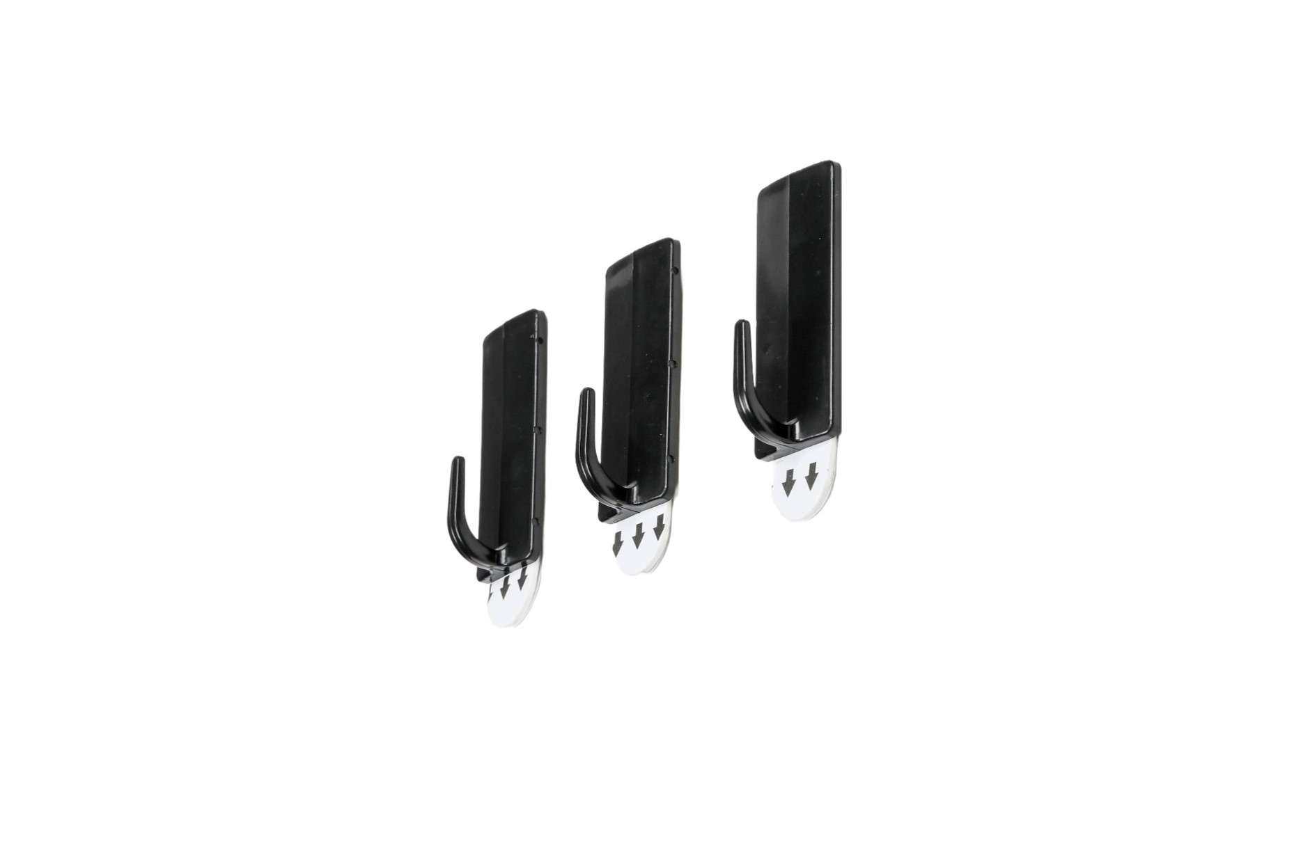 Haak zelfklevend verwijderbaar 3 dlg 5 x 2 cm zwart
