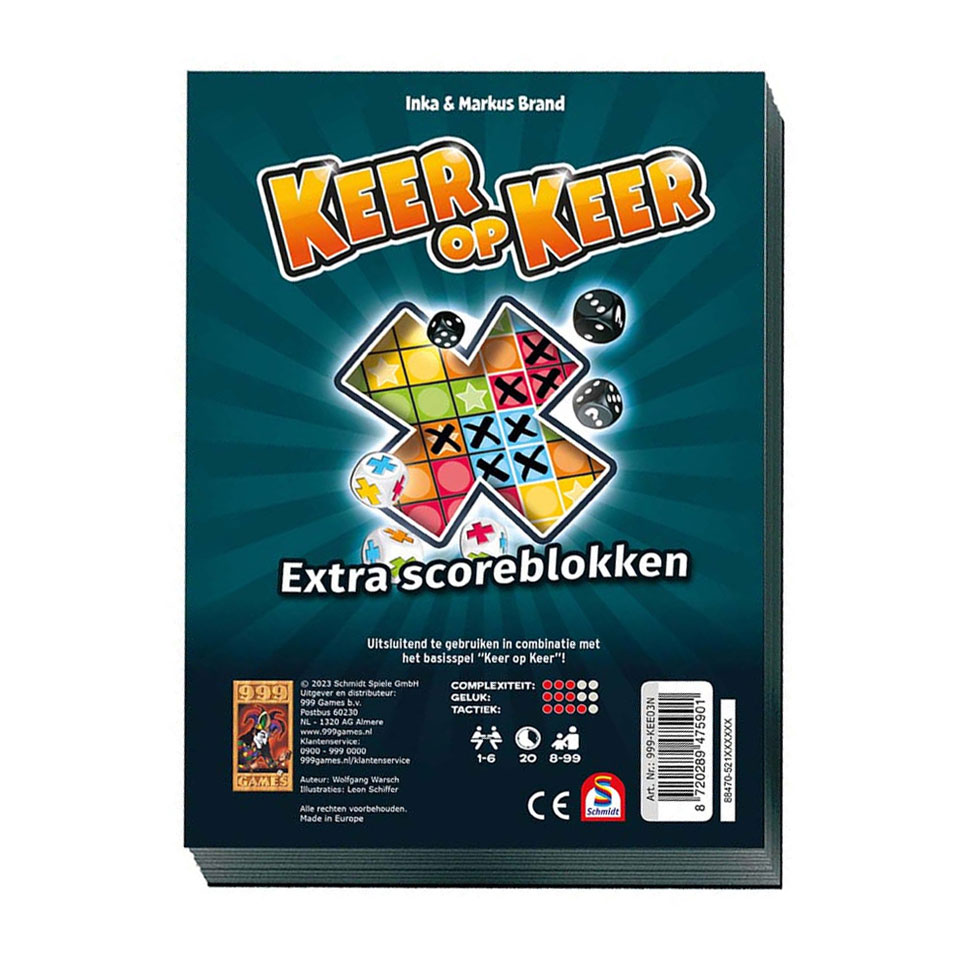999 Games Keer op Keer Scoreblok Level 1, 2st.