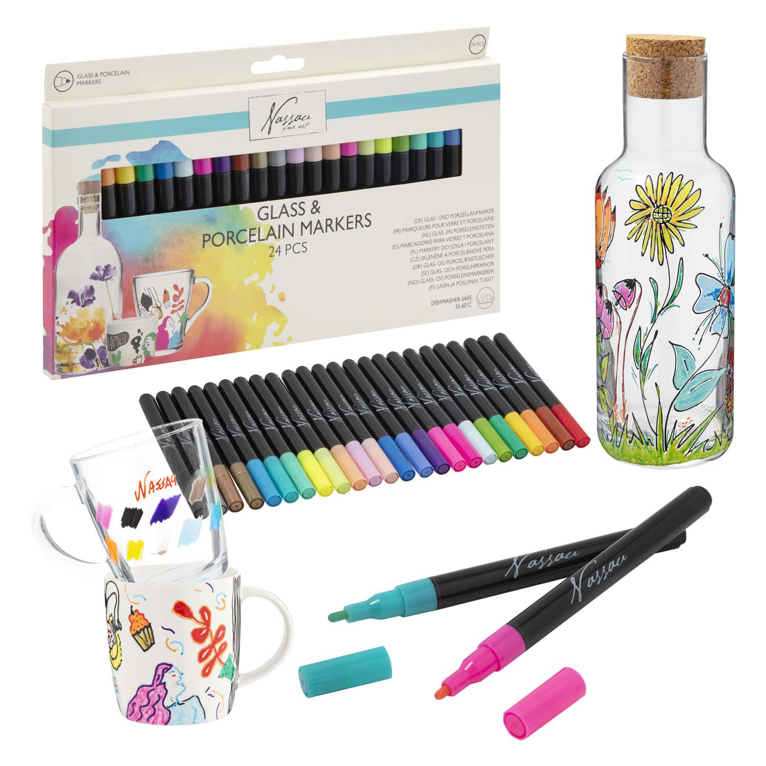 Creative Craft Group - Glas- en Porseleinmarkers, 24st.