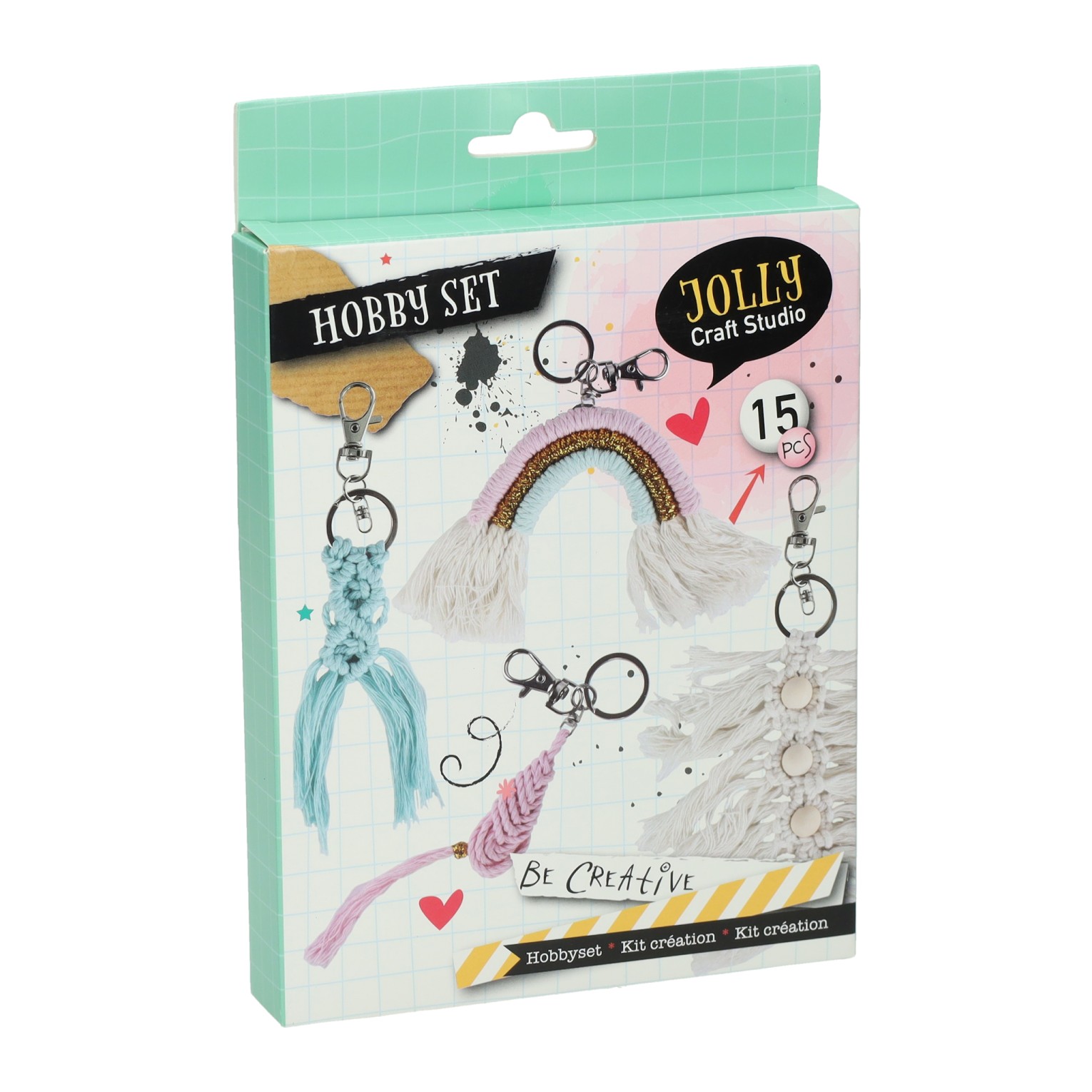 Maak je eigen Macrame Sleutelhangers, 4st.