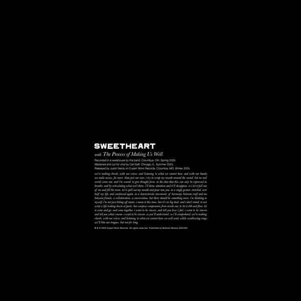 Sweetheart - The Process Of Making Us Well (12" Single) (One Sided)