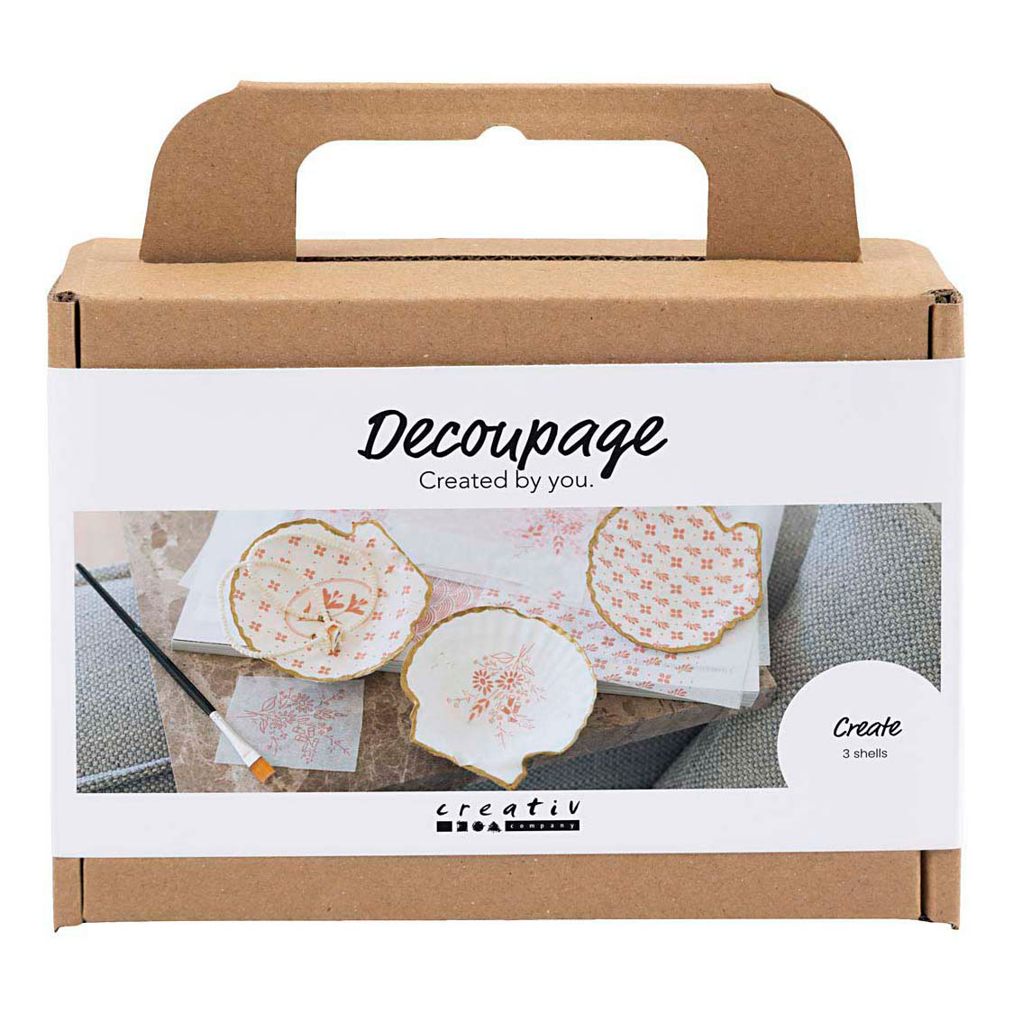 Creative - Mini Craft Kit Decoupage, Mussel Shells, Soft Rose, 1 Pack - ()