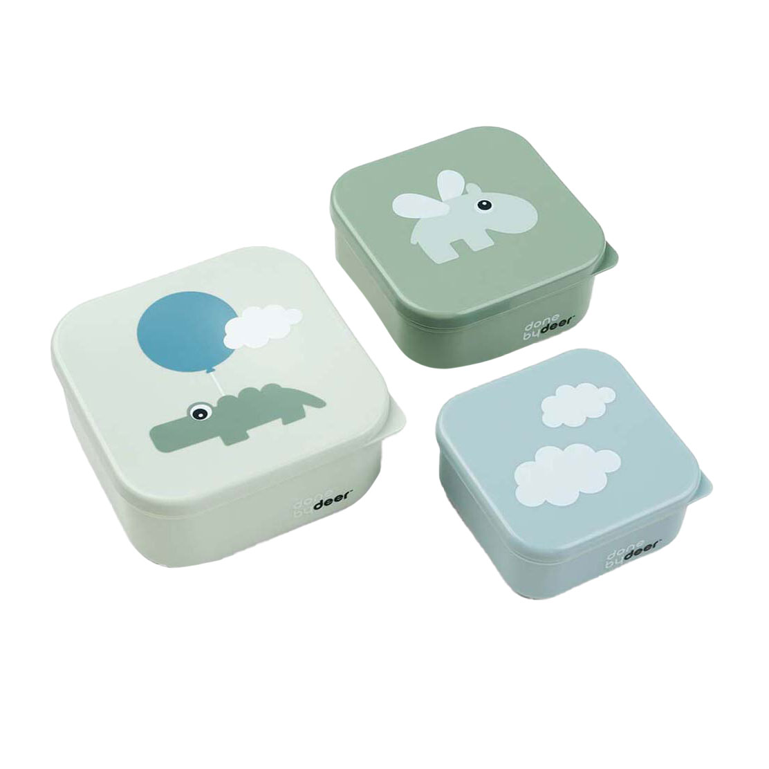 Done by Deer Snackbox Blije Wolken Groen, 3st.