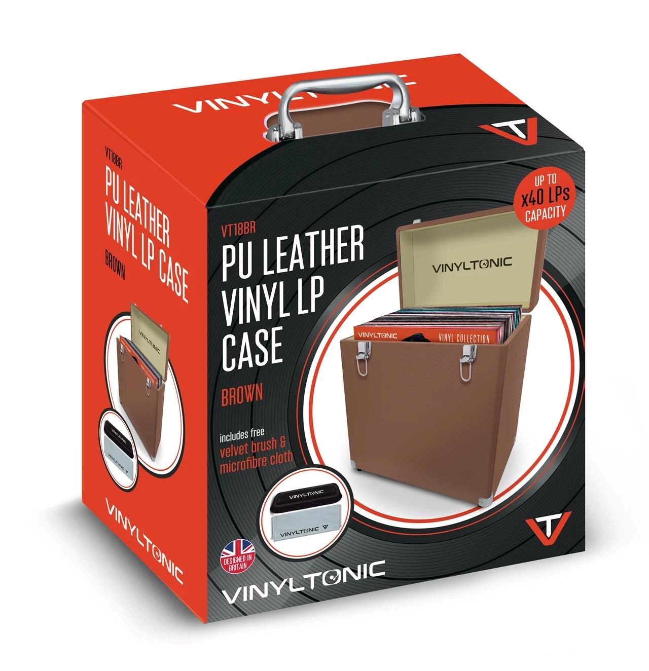 Vinyl Tonic PU Leather LP Case Brown (With Vt04A)