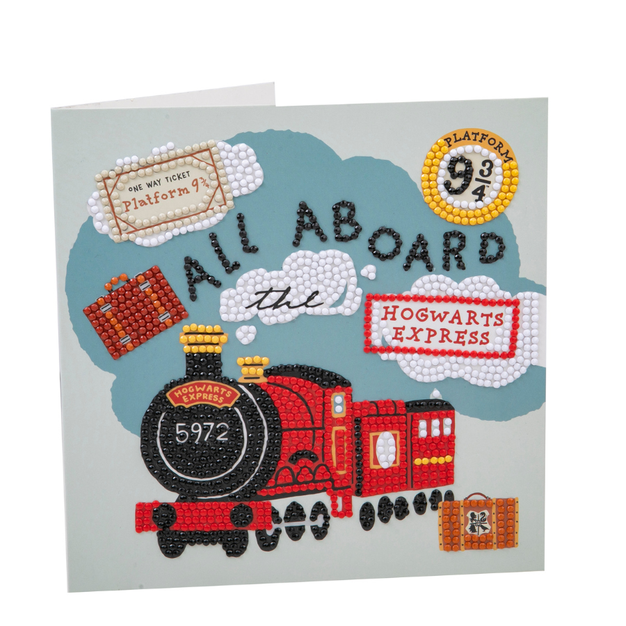 "All Aboard The Hogwarts Express" Harry Potter Crystal Art Card