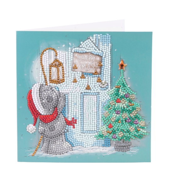 Happy Xmas! 18x18cm Crystal Art Card