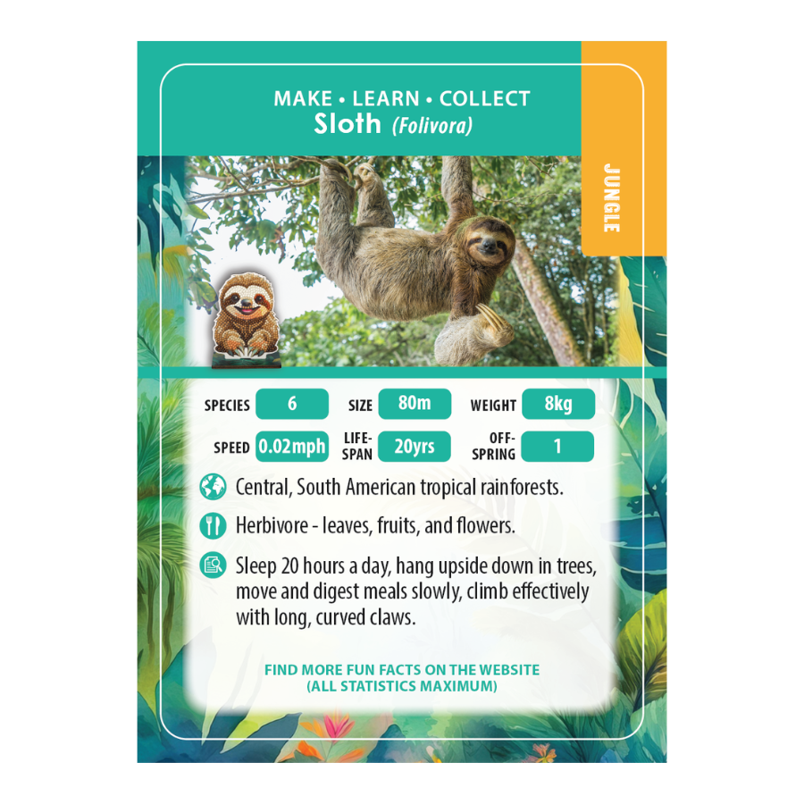 Sloth Crystal Art Wildlife Buddies