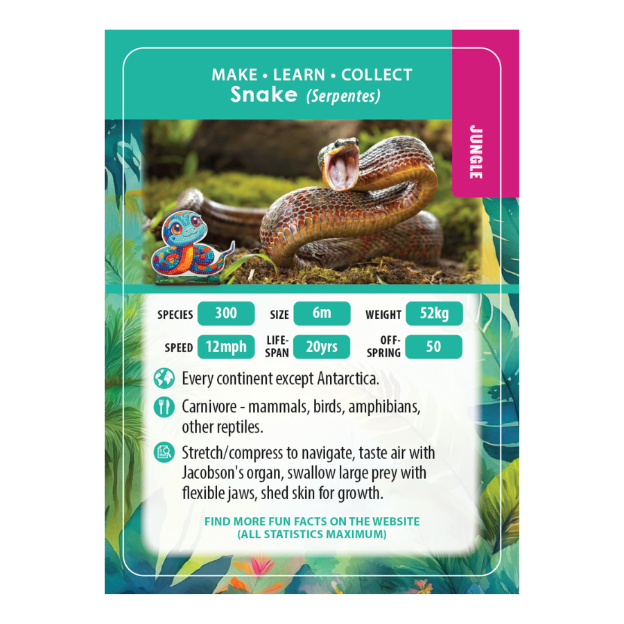Snake Crystal Art Wildlife Buddies