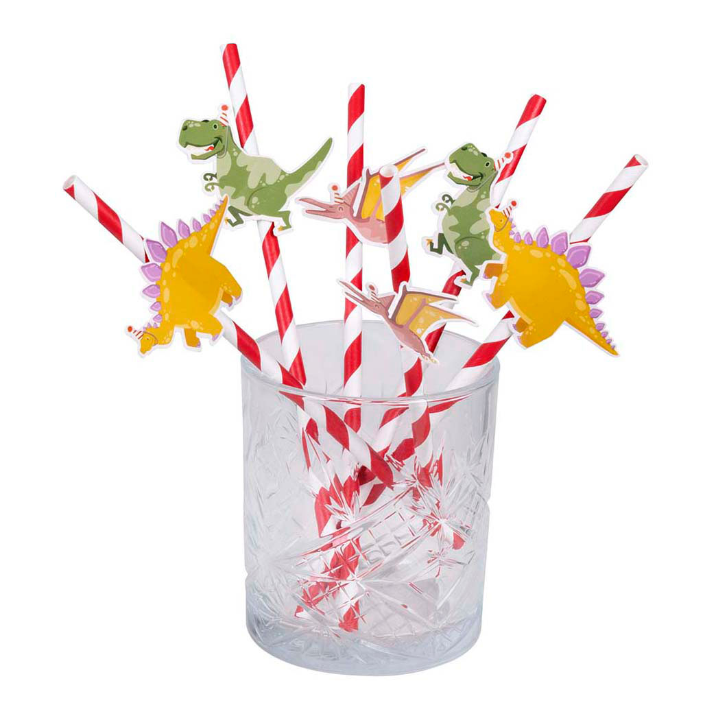 Boland - Papieren Rietjes Dino, 6dlg.