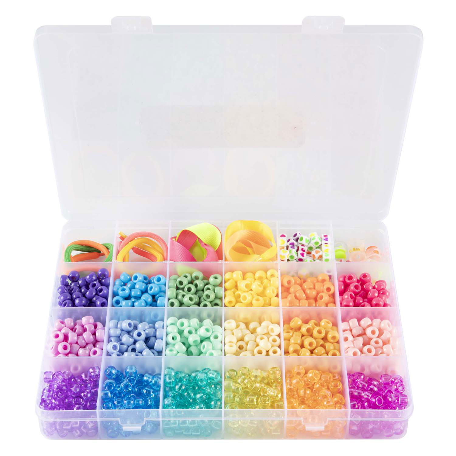 Pony Beads & Accessoires in Opbergdoos, 18 Kleuren