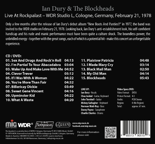 Ian Dury & The Blockheads - Live At Rockpalast 1978 (2 CD)
