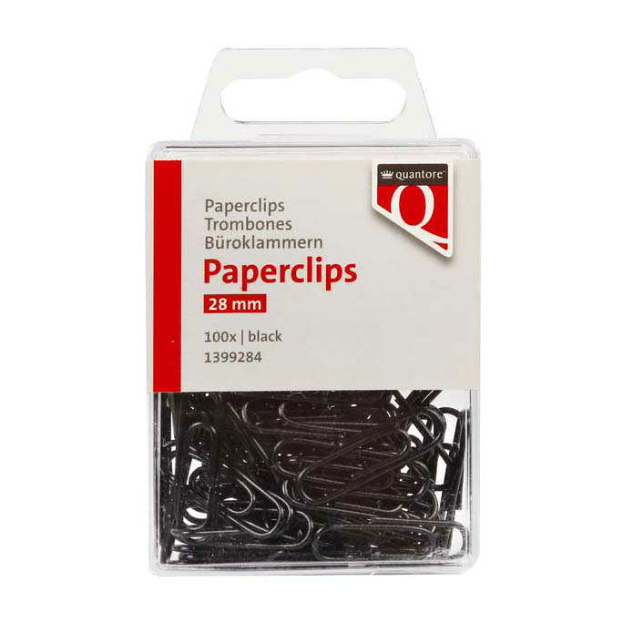 Quantore - Paperclip 28mm Zwart, 100st.