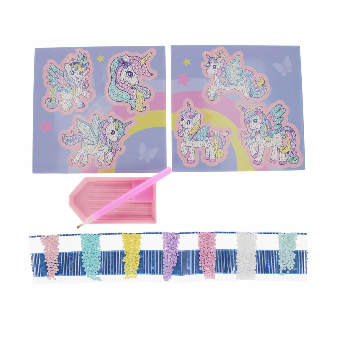 Creatieve Set Diamantmozaiek Eenhoorn, 6dlg.