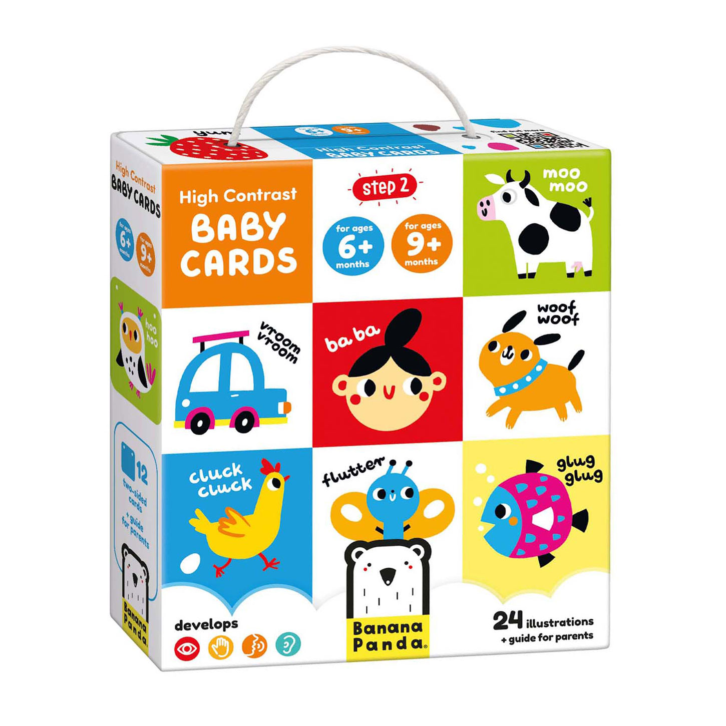 Banana Panda - Hoog Contrast Babykaarten 6m+ / 9m+ - 24st.