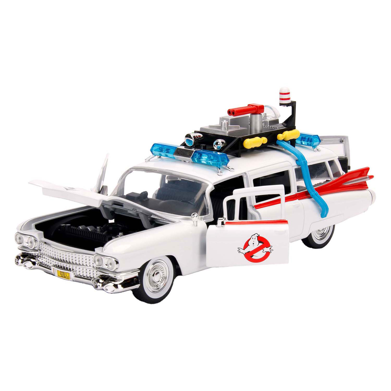 Ghostbusters: Jada Toys - Ecto-1 Scala 1:24 Die-Cast Funzionamento A Ruota Libera