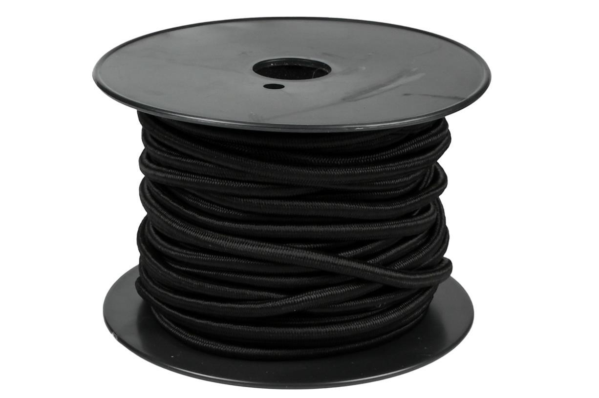 Elastiek op rol 6 mm 25 mtr zwart