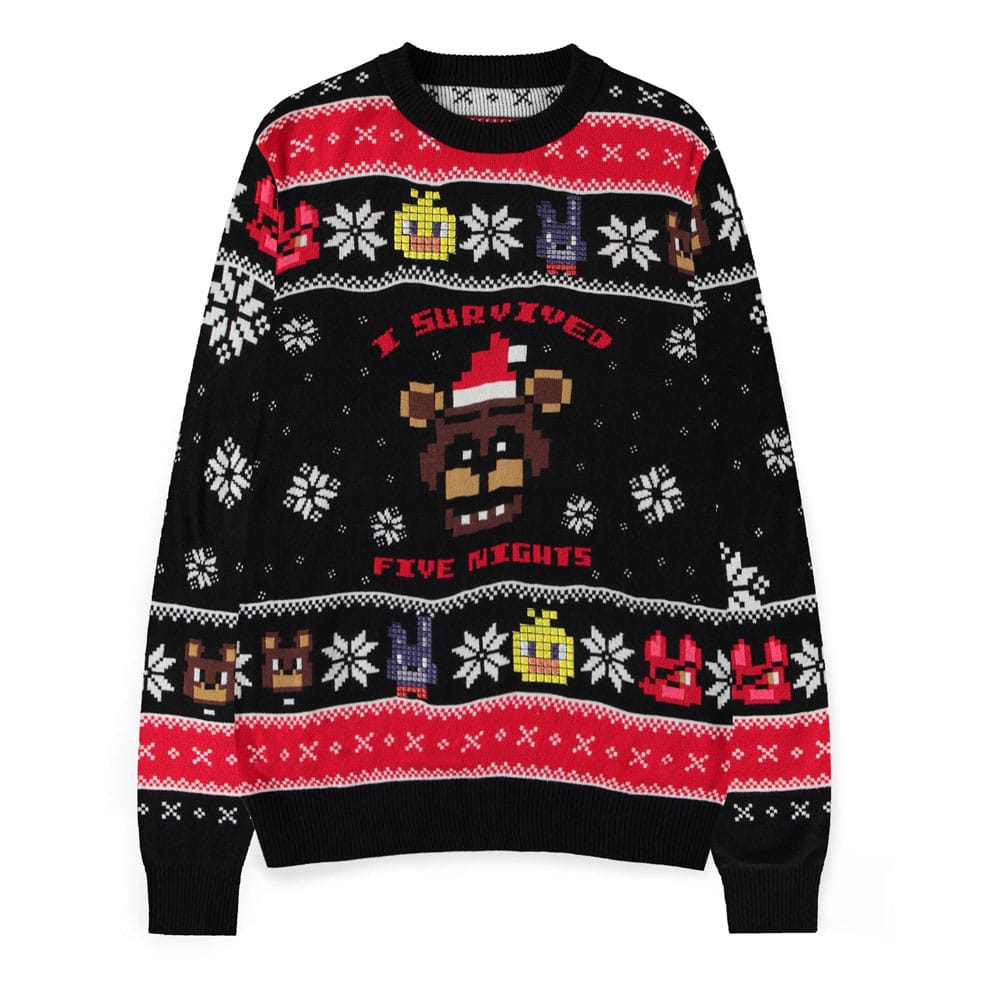 Five Nights at Freddy\'s Sweater Survived Five Nights (Christmas Jumper) Size M