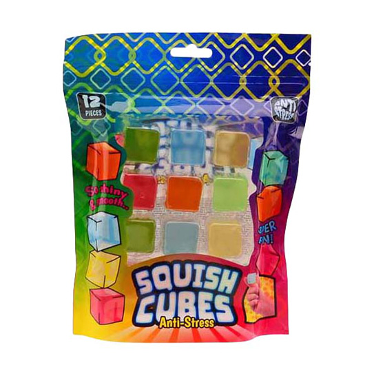 Johntoy - Anti Stress Squeeze Kubussen, 12st.