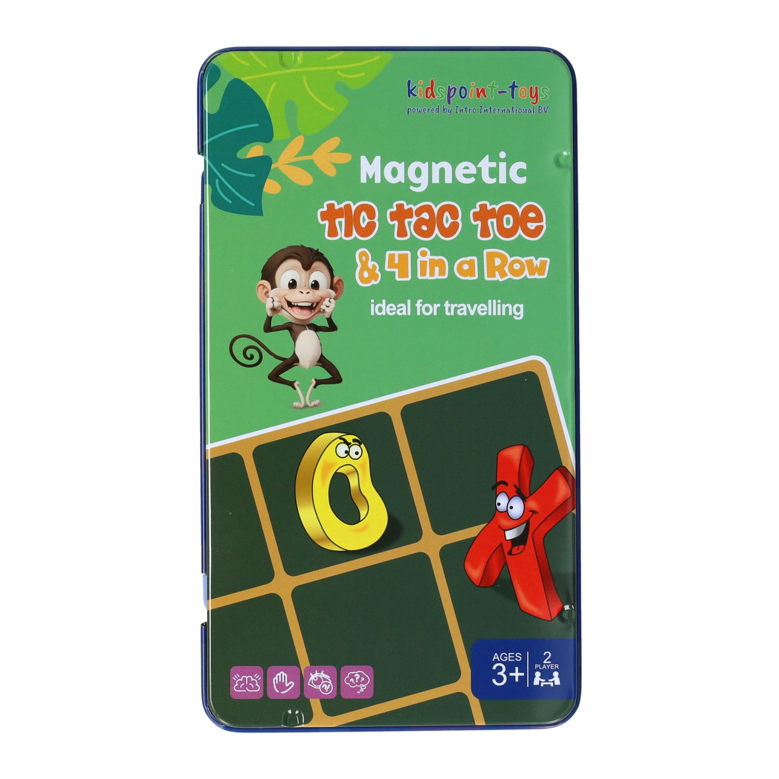 Magnetische Reisspel in Blik Tic, Tac, Toe & 4 op een Rij