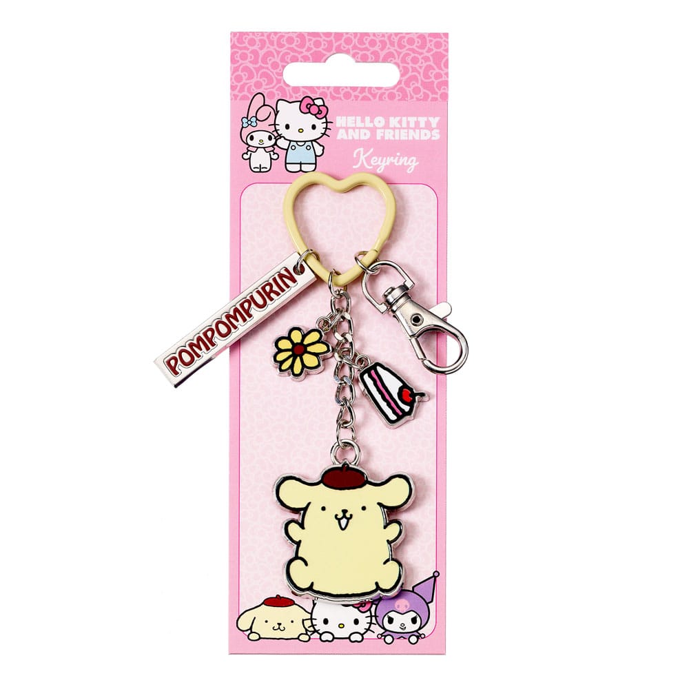Hello Kitty Pompompurin Keyring with Charms