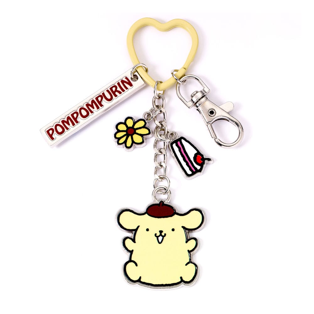 Hello Kitty Pompompurin Keyring with Charms