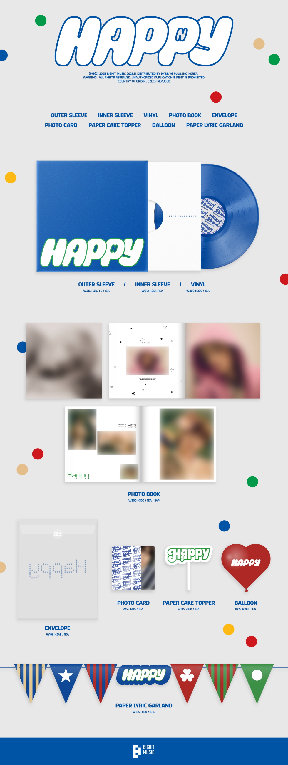 Jin - Happy (LP) (Coloured Vinyl)