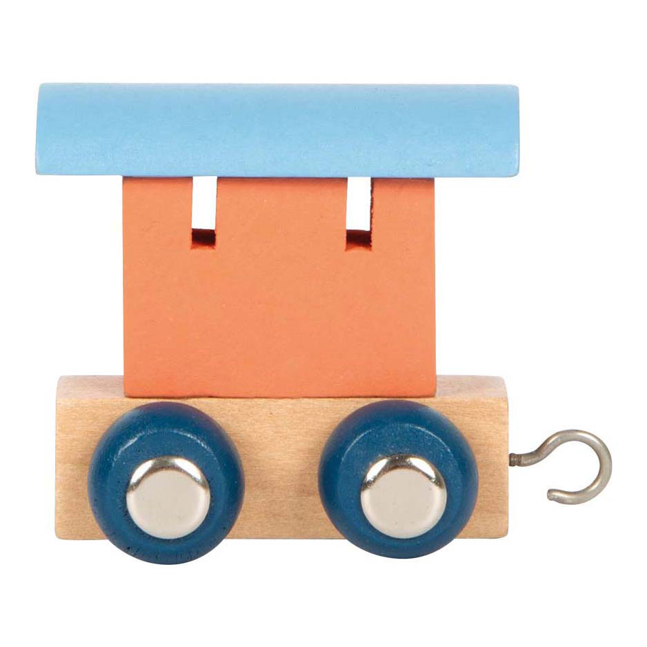 Small Foot - Houten Lettertrein Polar - Wagon Zalmroze Blauw - 12 stuks