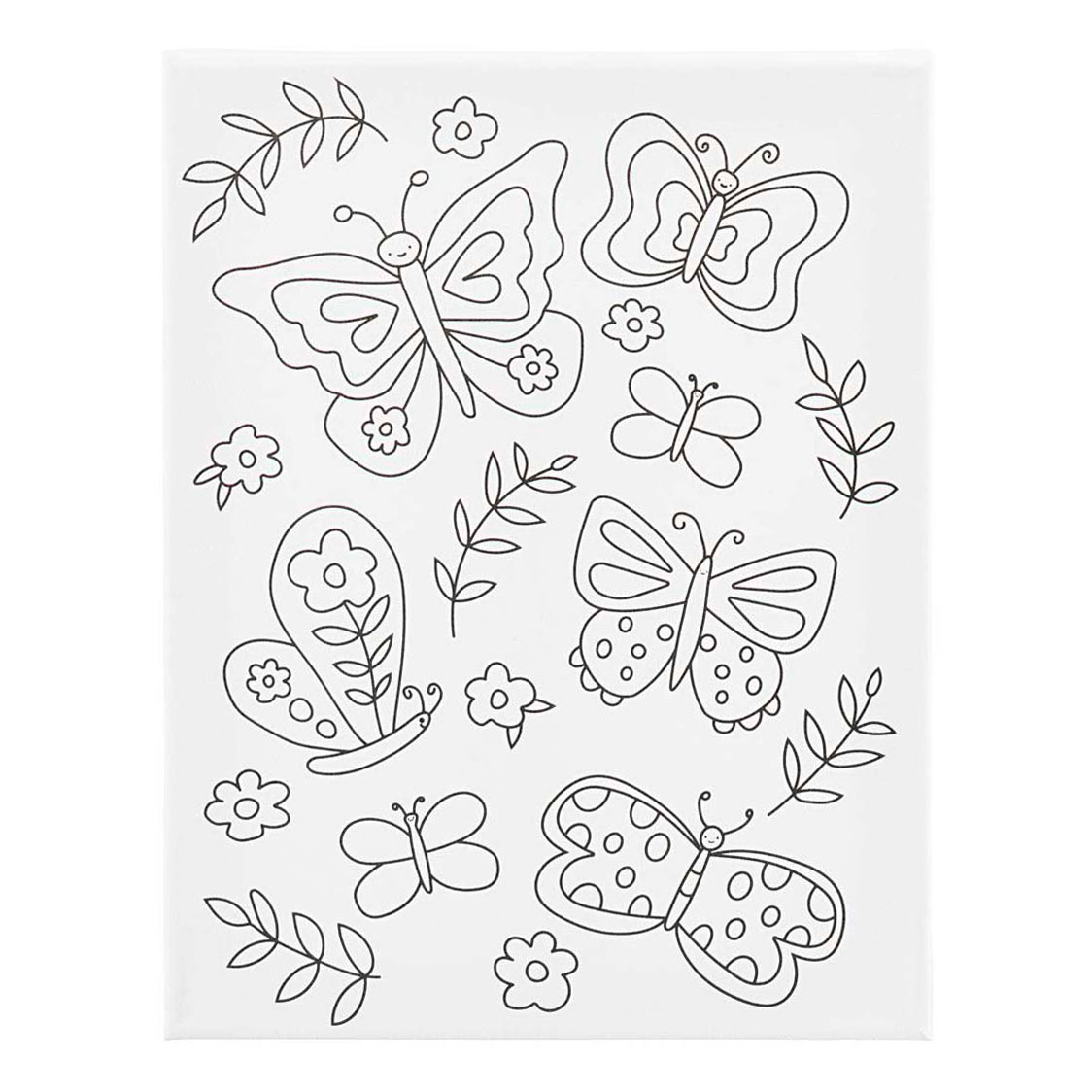 Schildercanvas met Print Vlinders - 24x30cm